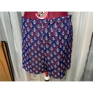 hot pants 1960s double knit polyester nautical anchor pattern